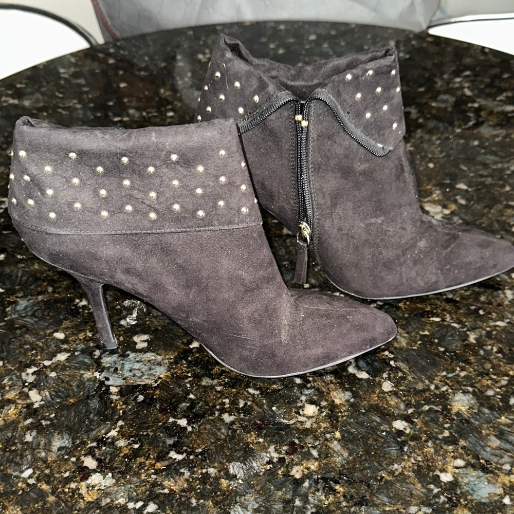 Nine West Black Studded Ankle Booties
